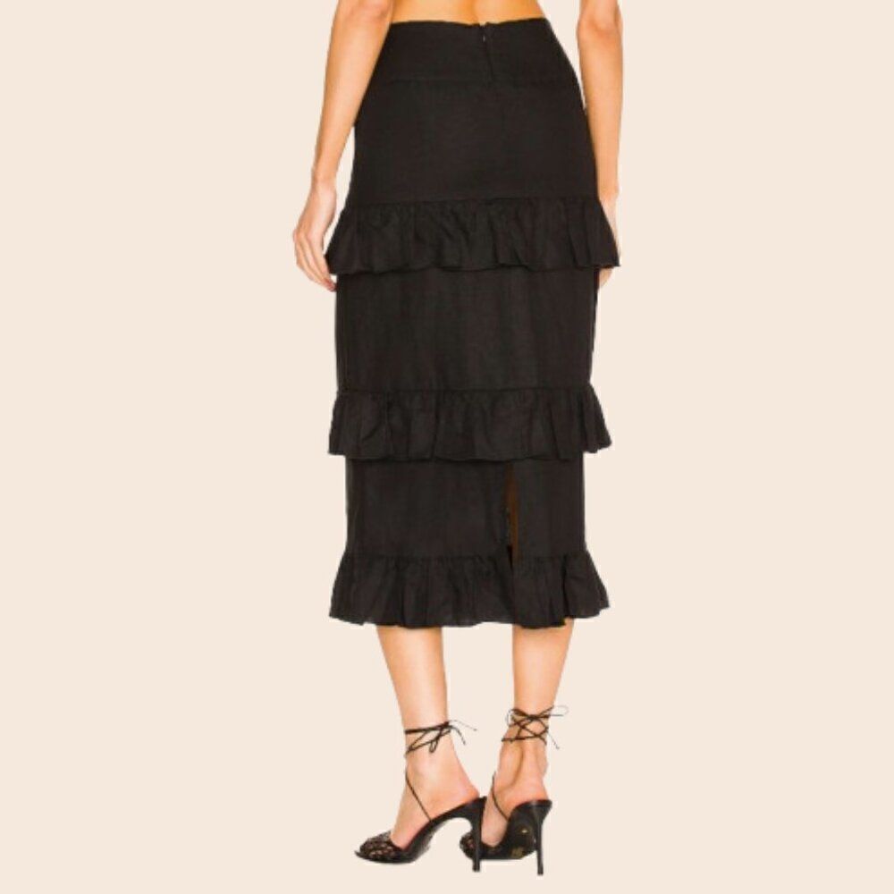 Revolve Yaura Okiki Skirt In Black Size 8 Us, Size 12 Uk View 4